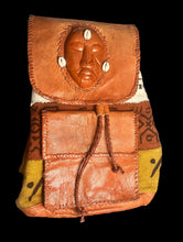 Load image into Gallery viewer, Mud Cloth Backpack - Mask with Cowrie Shells
